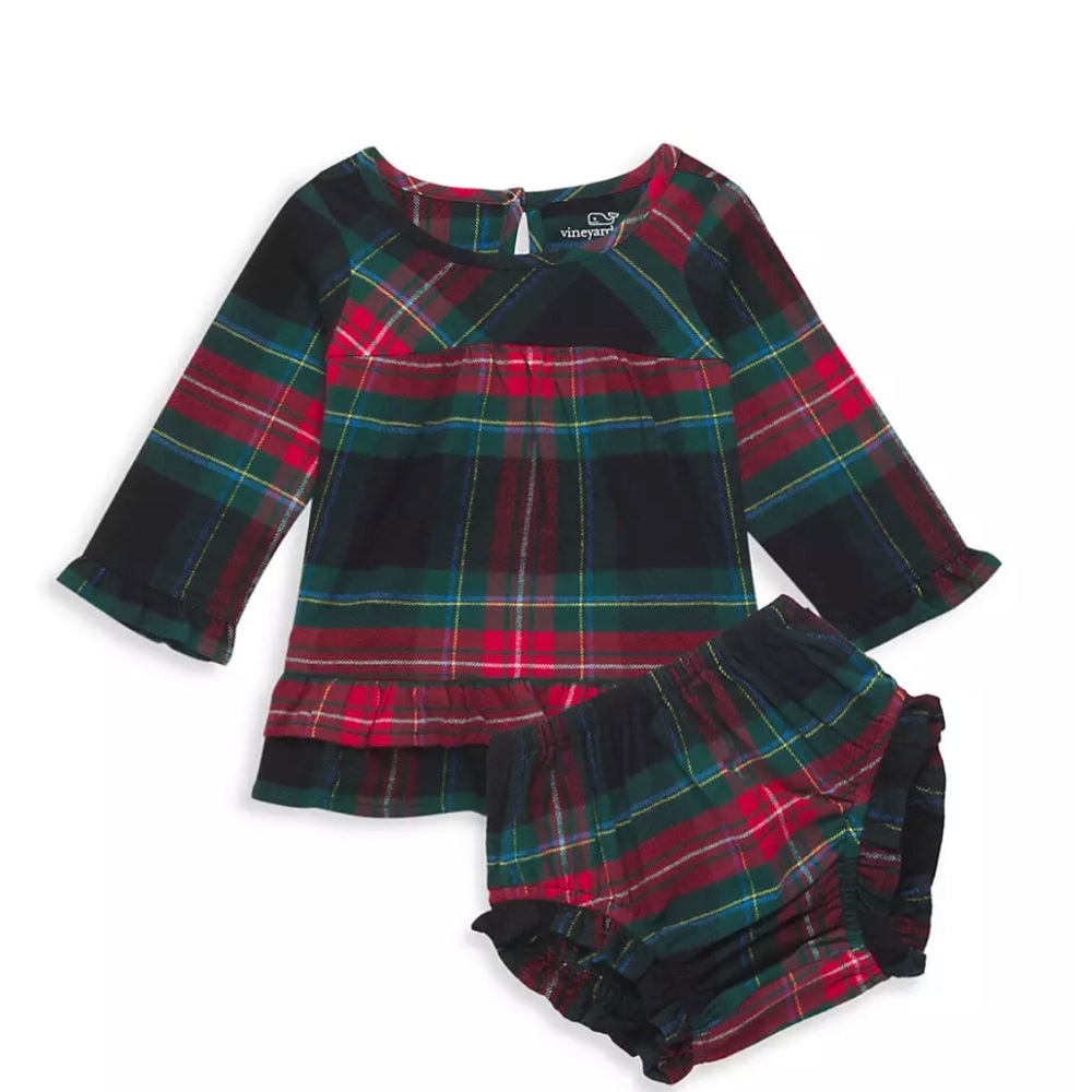 Vineyard Vines Tartan Baby Dress Sz 12-18 Months New